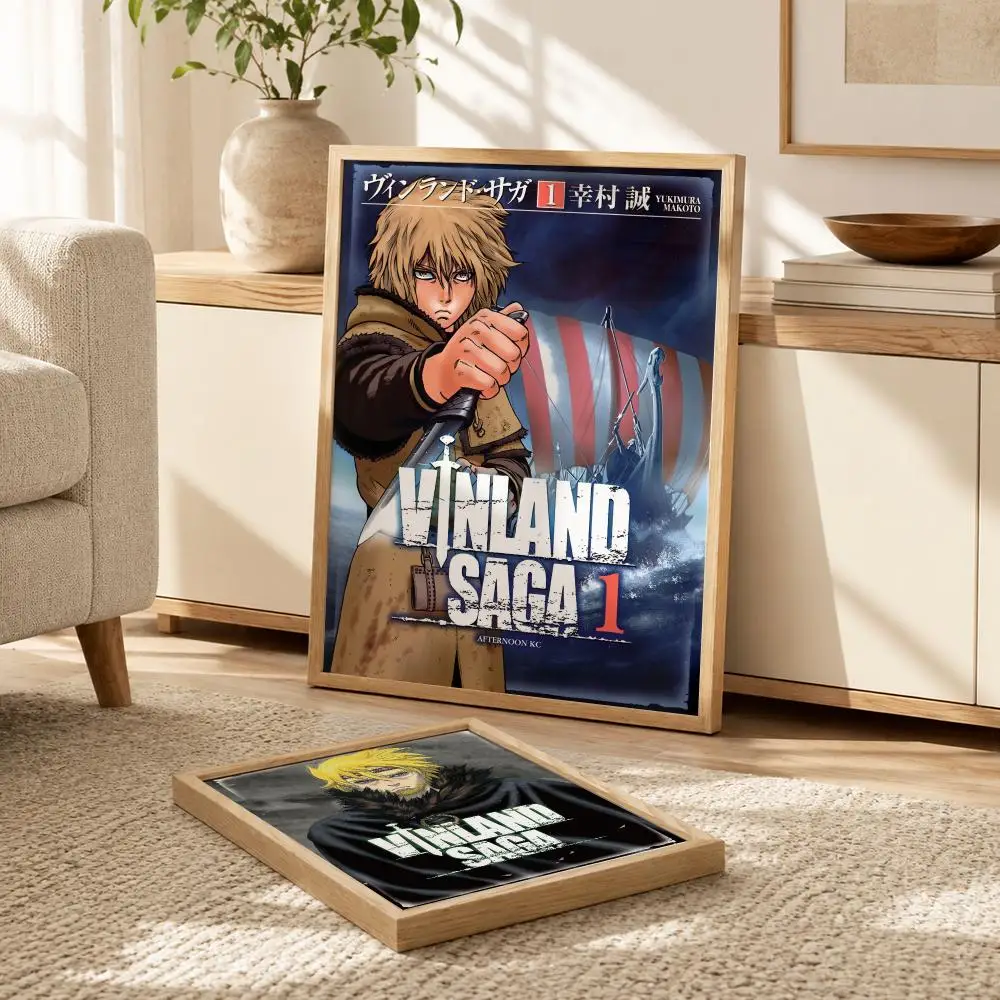 Фото Постеры-наклейки с аниме V-Vinland Saga, HD-печать, самоклеящиеся, современное искусство для спальни, гостиной, домашнего декора, наклейки на стену, подарок №3