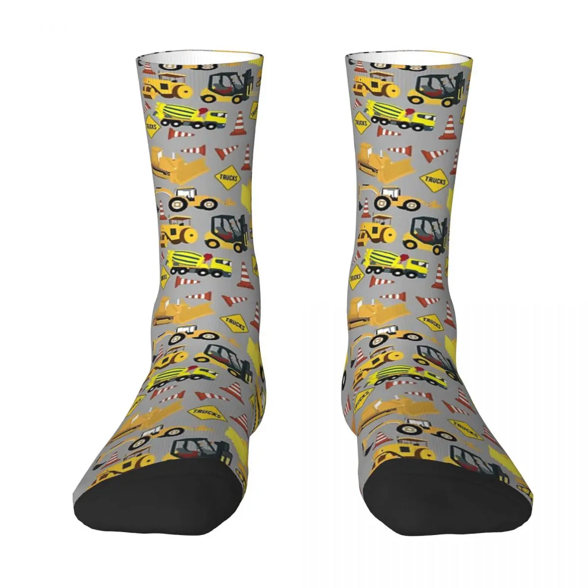 

Construction Trucks Party - Excavator, Dump Truck Socks Harajuku High Quality Stockings All Season Long Socks for Man Woman Gift
