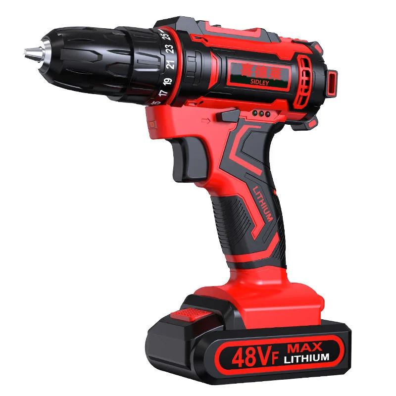 Cordless Brushless Electric Hand Drill with Rechargeable 48V Li-Ion Lithium Battery