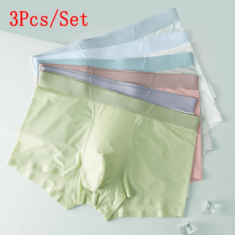 Quick Drying Men Boxers Underwear Antibacterial Underpants Ice Silk Men Shorts Breathable Elastic Male Panties Boxershorts Men