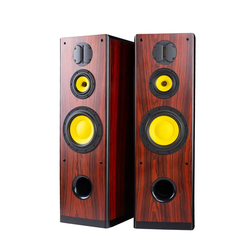 

M-078 Q3+F5+D8G Hivi diy HIFI 8 inch Floor speaker red acid branch veneer Three-way frequency home theater