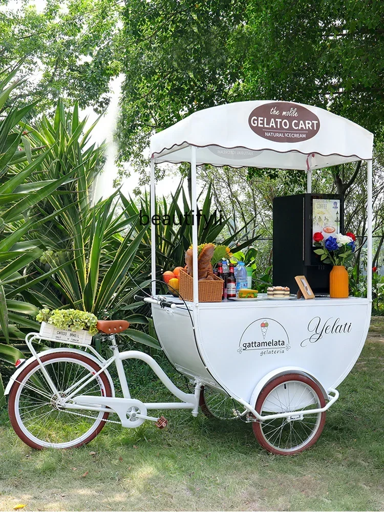 Уличная кабина креативная тележка для продажи с тремя колесами рекламный