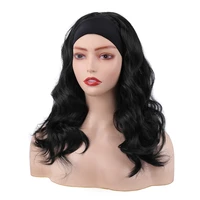 headband wig synthetic long wavy dark brown headband wigs for black women natural looking high density glueless synthetic wig