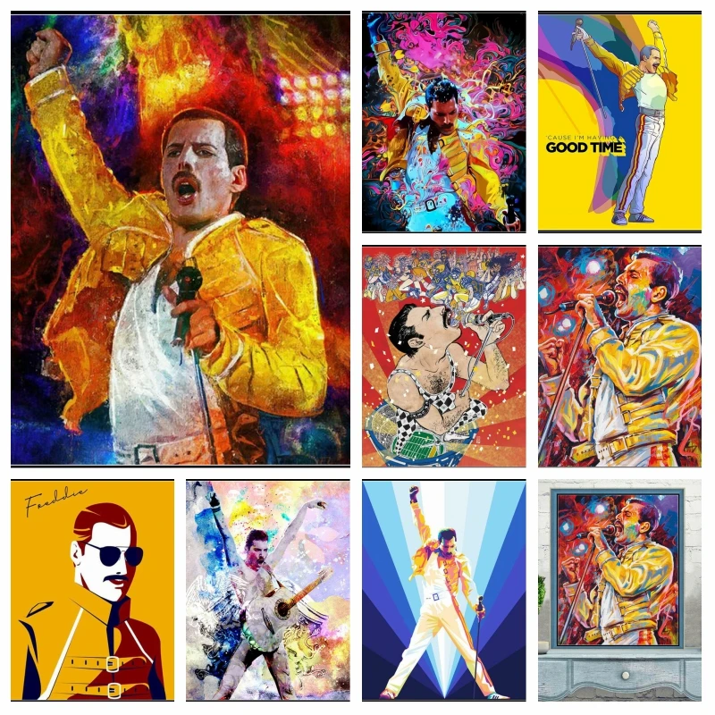 DIY 5D British Queen Band Freddie Mercury Art Embroidery Diamond Painting Mosaic Cross Stitch Kit Rhinestone Handmade Home Decor