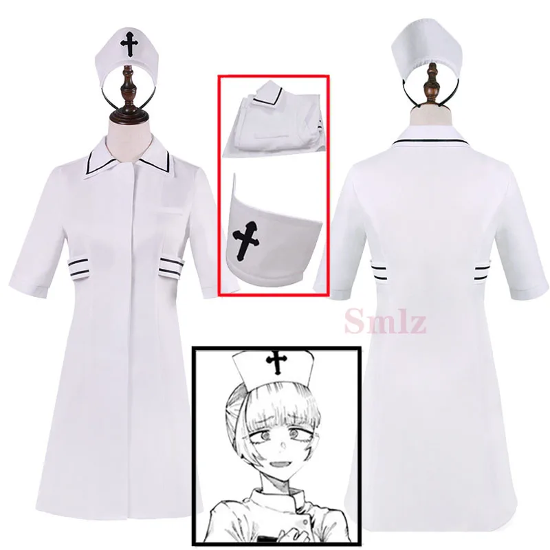 

Anime cosplay Call of The Night Nanakusa Haru Cosplay Costume white nurse uniform hat halloween carnival set clothing