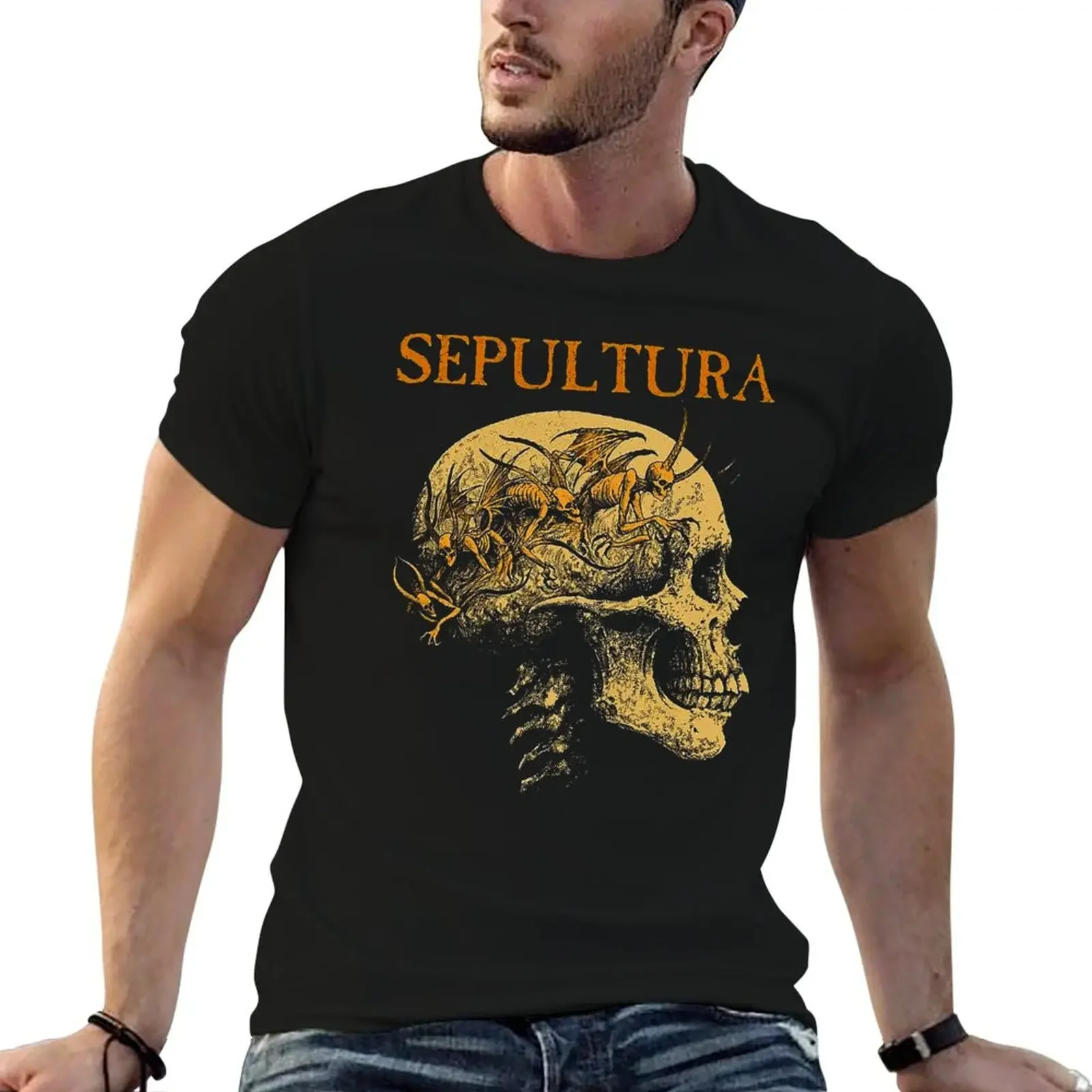 -Музыка ---- Товары Sepultura---SEPULTURA--Concert-Merchandise--- Футболка Роскошные мужские футболки