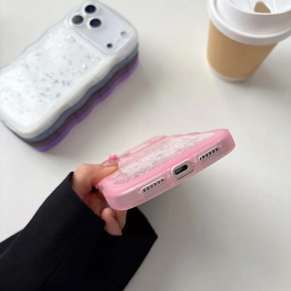 Для iPhone 17 Air 17 Pro Max 17Pro Чехол для iPhone17 Симпатичный прозрачный капельный клей Star Shell Curly Wave Гибридный противоударный мягкий чехол Funda (art.: 3920d1d024fdc) - 3920d1d024fdc