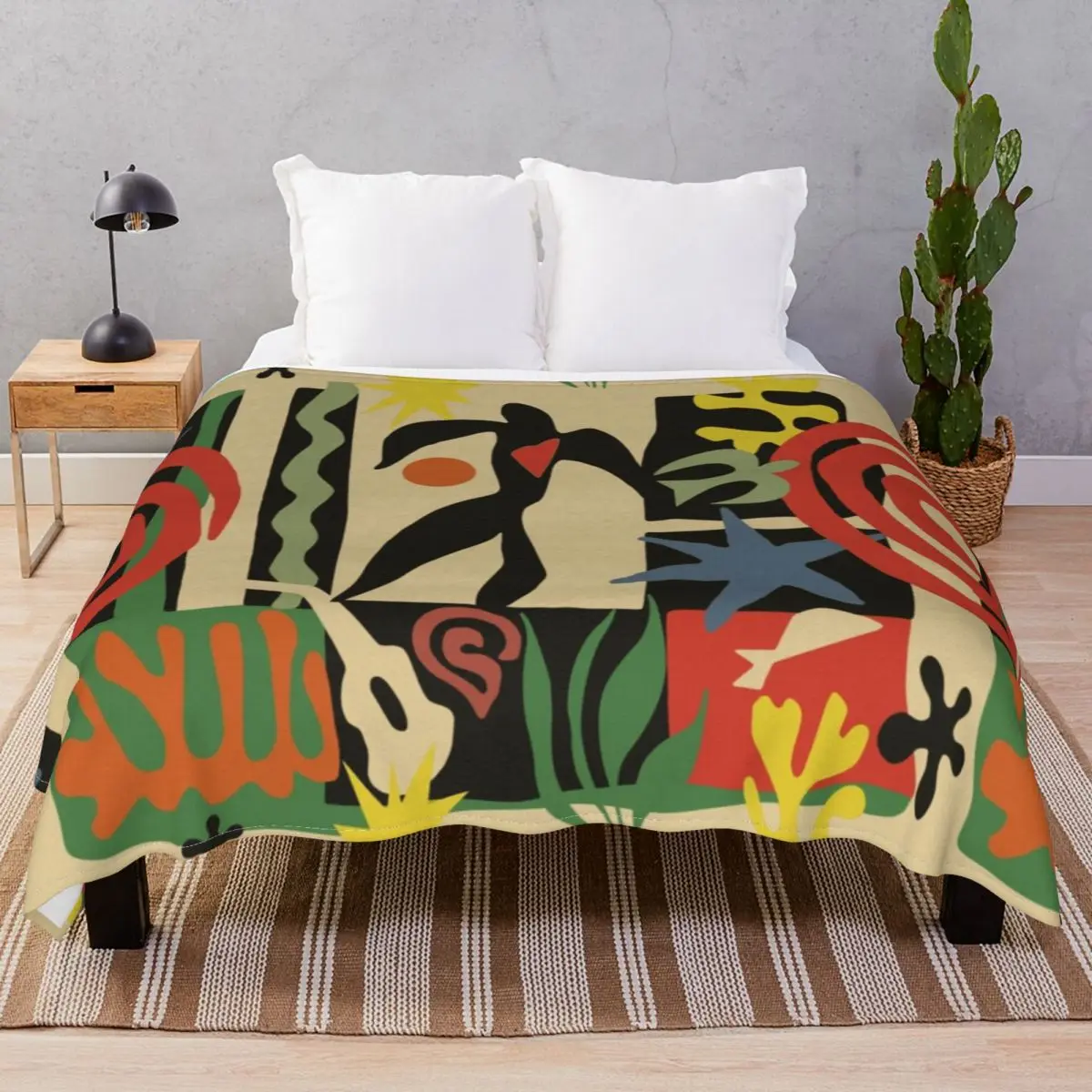 Inspired By Matisse Vintage Blanket Flannel Spring/Autumn Lightweight Thin Throw Blankets for Bed Sofa Travel Office