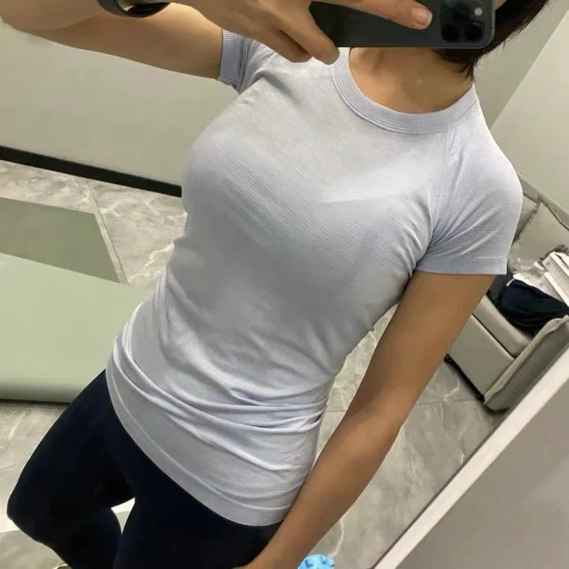

Swiftly Tech 2.0 Breathe With Logo Gym T-Shirts Seamless Short Sleeve Sports Tee Fitness Yoga Tops Running Blouse Sportswear