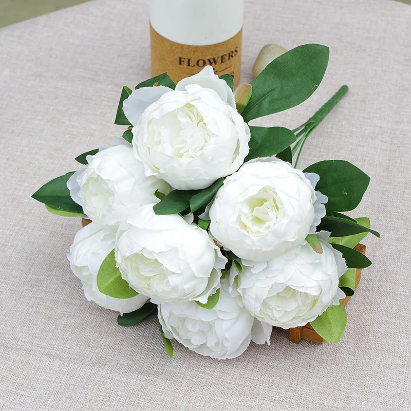 

7Head/Bunch Peony Artificial Silk Flowers Wedding Flower Arrangement Fake Peonies Bridal Bouquet Home Decoration Party Layout