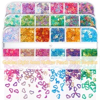 nail sticker eye makeup patch glitter colorful hollow out heart for nail decor 4mm crystal clay paillettes diy material
