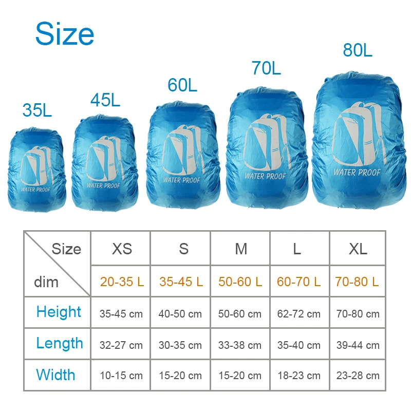 Рюкзак Водонепроницаемый светоотражающий для сумки 20-80 л камуфляжный
