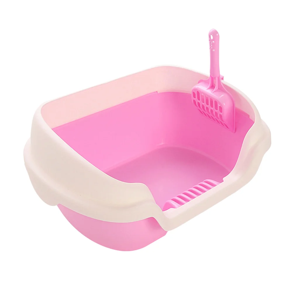 

Litter Cat Box Toilet Boxes Basin Large Supplies Kitten Cats Sifting High Covered Open Cleaning Indoor Kittens Pan Detachable
