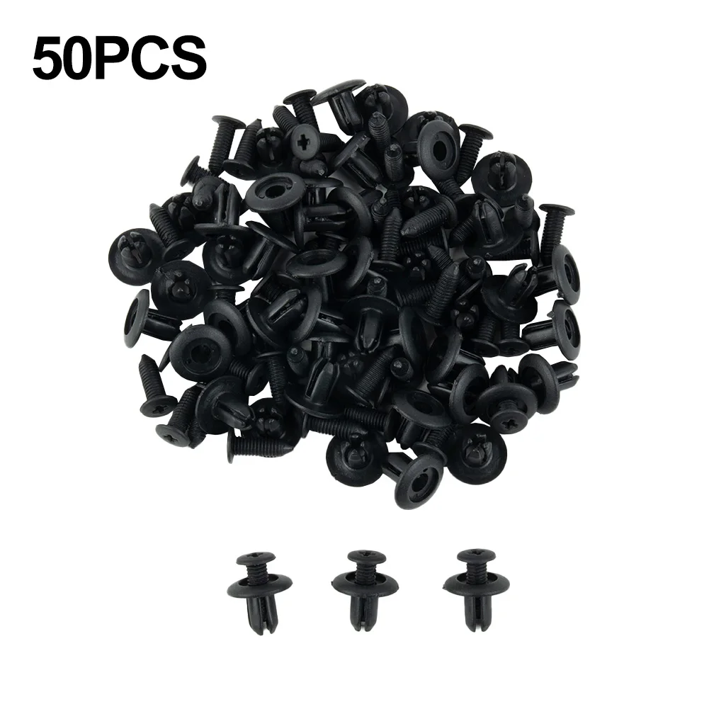 

Fixing Accessories 8mm Black Car Trunk Bumper Retainer Push Hole Fasteners Clips Tools Trim Plastic Kit Screw Fender