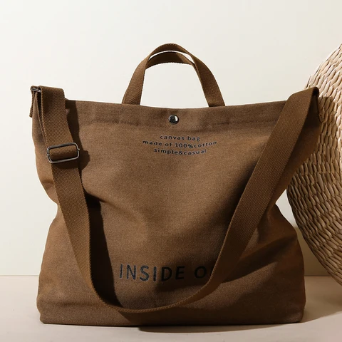 Вместительные сумки для женщин, женская Холщовая Сумка через плечо с модными буквами, изготовленная из 100% хлопка, пляжная сумка для покупок