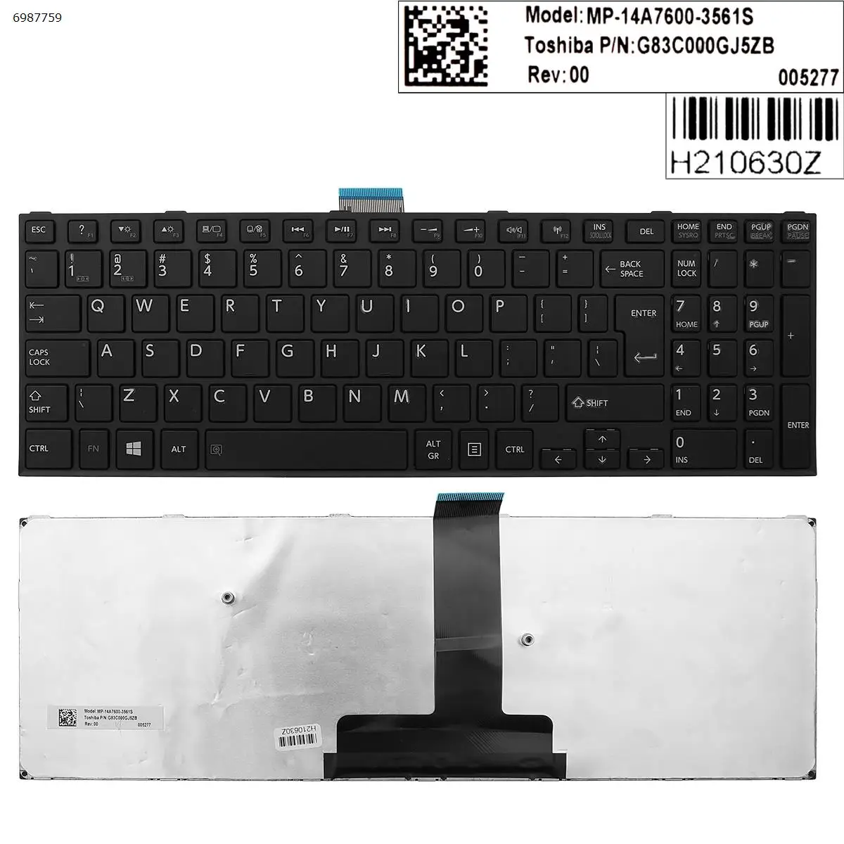 

Клавиатура для ноутбука с интерфейсом UI для Toshiba Tecra C50-C C50-C1500 C50-C1501 черная рамка