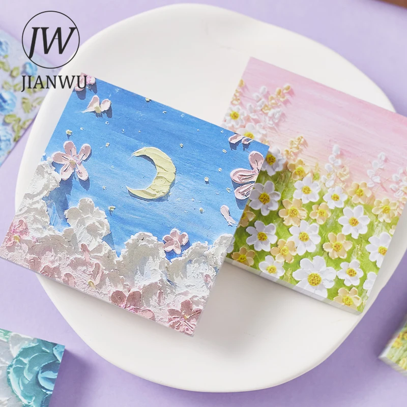 JIANWU 100 шт. INS пейзаж милые Липкие заметки слезящиеся сообщения бумага Скрапбукинг
