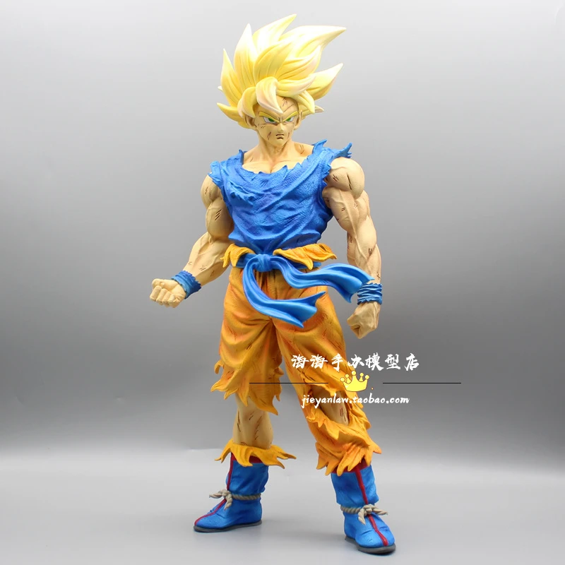 

43 см фигурка Гоку, драконий жемчуг Z, аниме фигурка Гоку, экшн-фигурка, статуя сурпера Саян, поврежденная битвой ПВХ Модель, игрушки