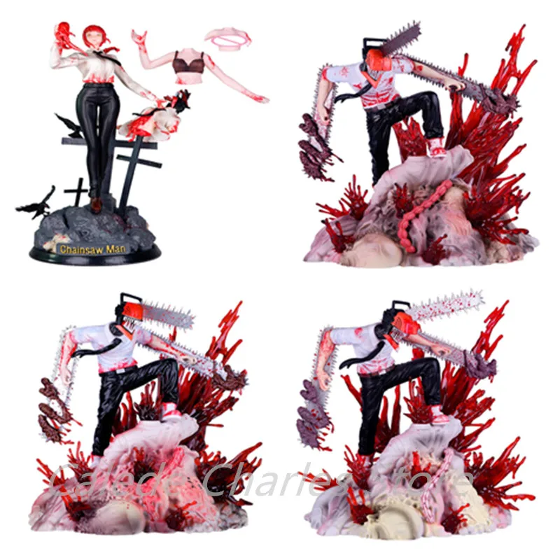 

34cm Chainsaw Man Makima Anime Girl Figure GK Chainsaw Man Denji Action Figure Denji/Power Figurine Collectible Model Doll Toys