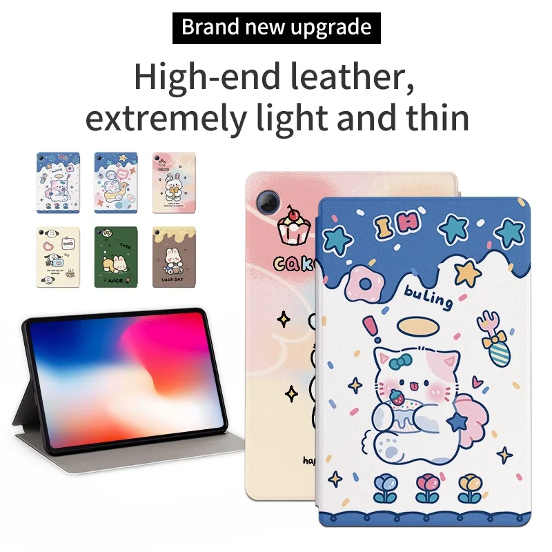 

For Huawei MatePad Pro 11/SE/M6/C5/M5/C3 Tablet Case Fashion Cute Cartoon Pattern Flip Stand Casing PU Leather Protective Cover