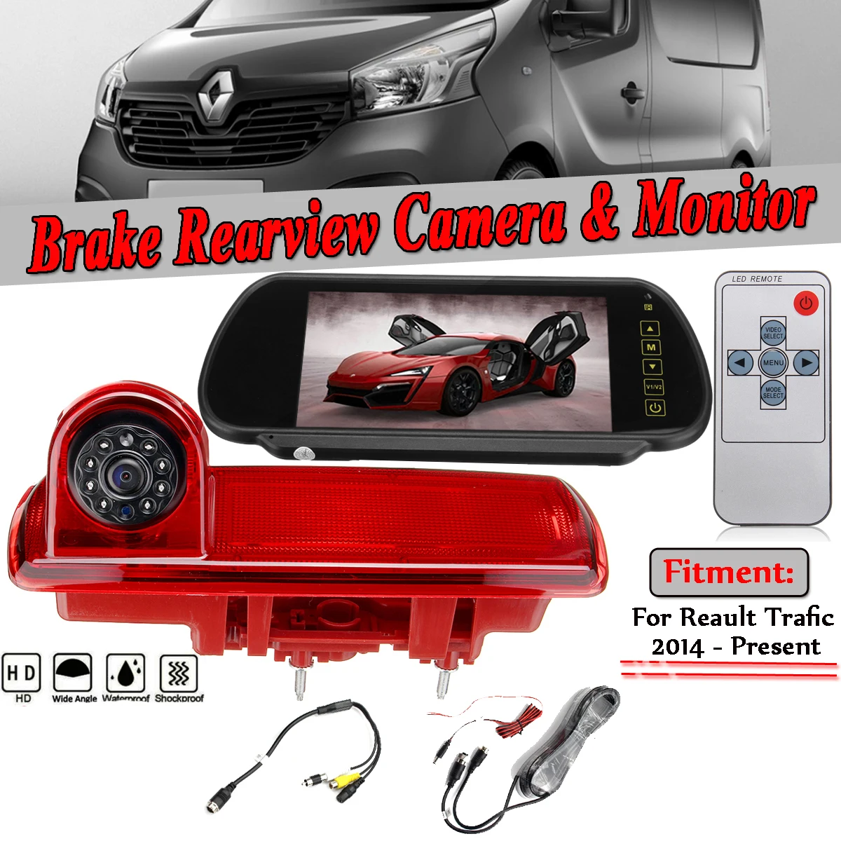 New Car Rear View Brake Light Backup Camera Auto Parking Reverse Backup Camera Night Vision For OPEL RENAULT Trafic