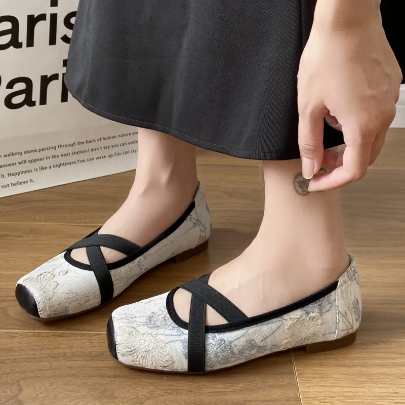 

Женские демисезонные повседневные сандалии, дизайнерские туфли для прогулок, балетки, Туфли Мэри Джейн на плоской подошве, новинка 2023