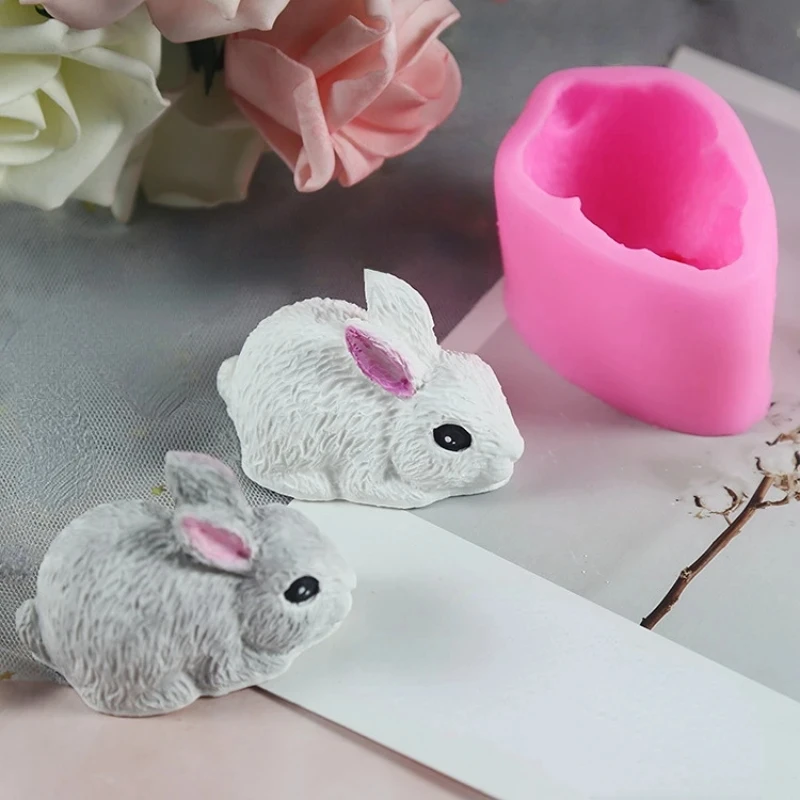 

3D Rabbit Mold Silicone Candle Mold Easter Bunny Cake Mold Fondant Cake Chocolate Desser Silicone Mould Mousse Cookie Making