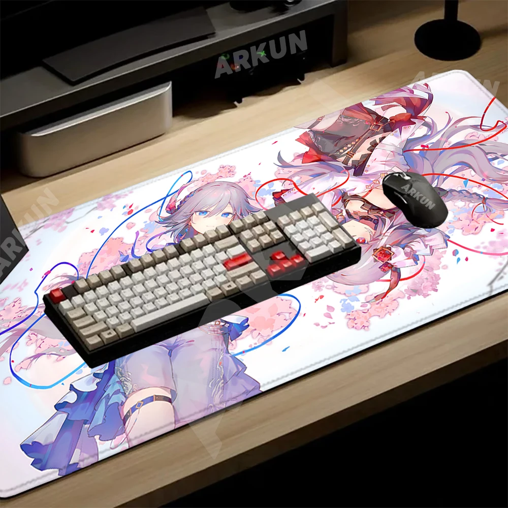 Large Hot Kawaii Herrscher of Reason Fuka Fashion Honkai impact 3rd Game Mouse Pad Gaming Computer XXL Soft Desktop Mat