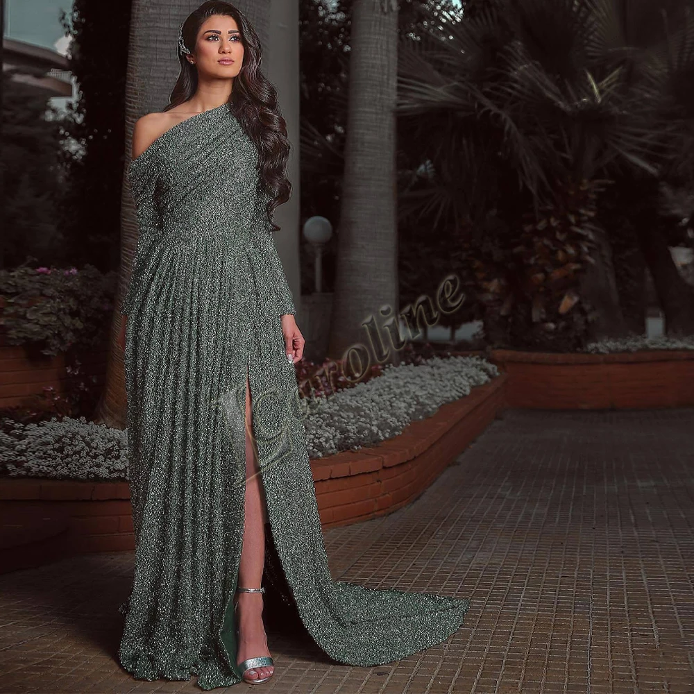 

Женское вечернее платье-трапеция, с разрезом