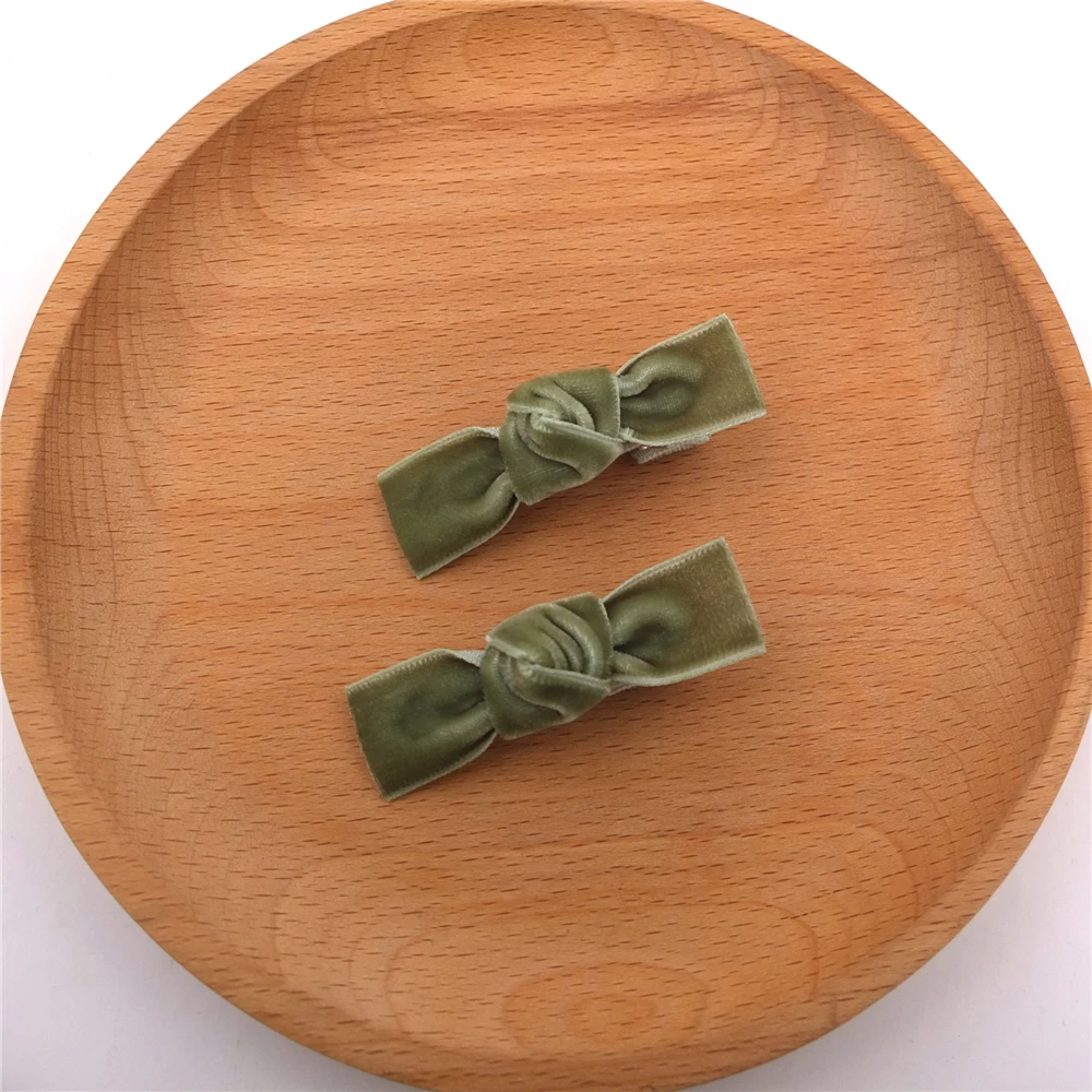 Милые бархатные заколки для волос с бантом и бахромой 2 шт. челки маленьких