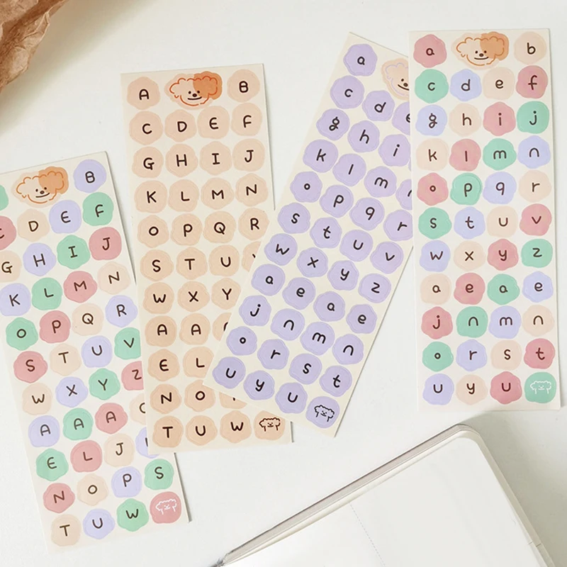 

4 Style Colorful Numbers Letter Alphabet Sticker Cute Love Heart Stickers DIY Planner Notebook Journal Christmas Stationery