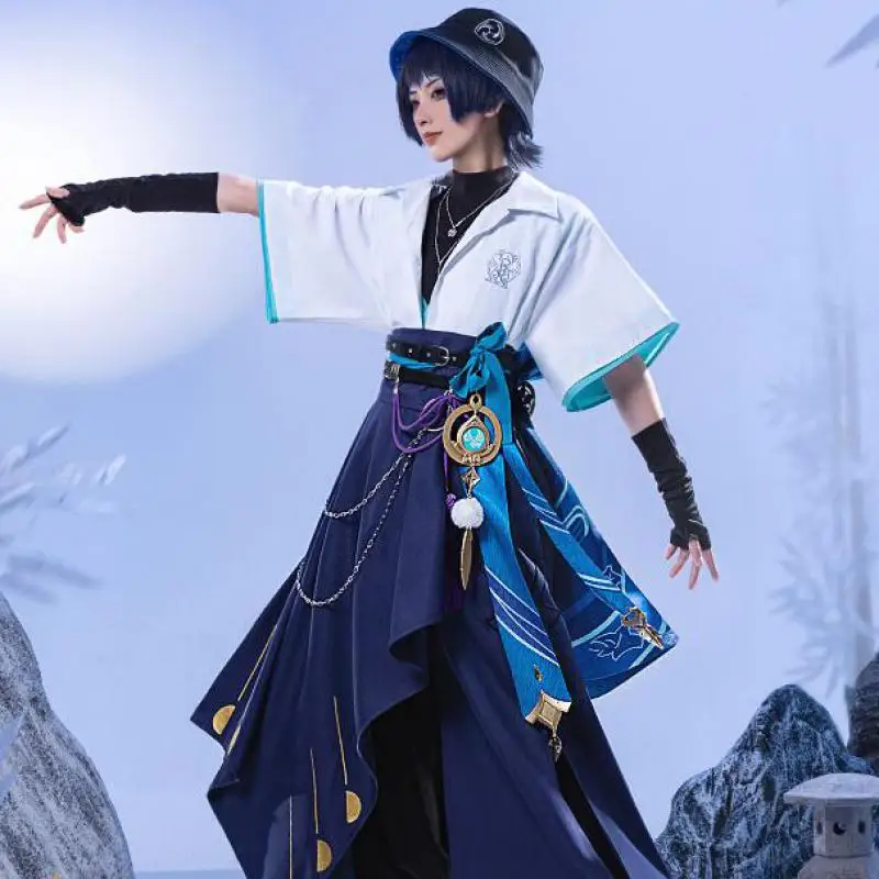 

Genshin Impact Wanderer Scaramouche Cosplay Costume Daily Fashion Uniform Activity Party Role Play Clothing