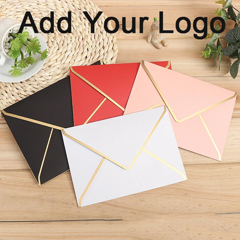 

10pcs/set Custom Logo Paper Envelopes Wedding Invitation Card Package Bags Business Invitation Envelopes /Gift Envelopes Bags