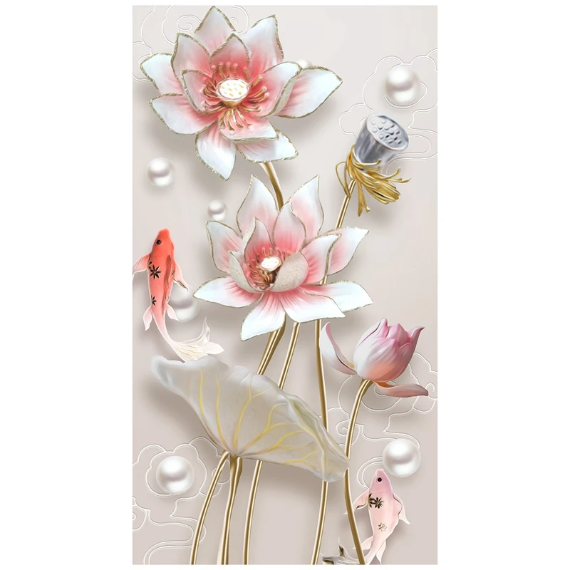 Акция! Алмазная 5D картина сделай сам мозаика с рисунком пейзажа лотоса рыбы