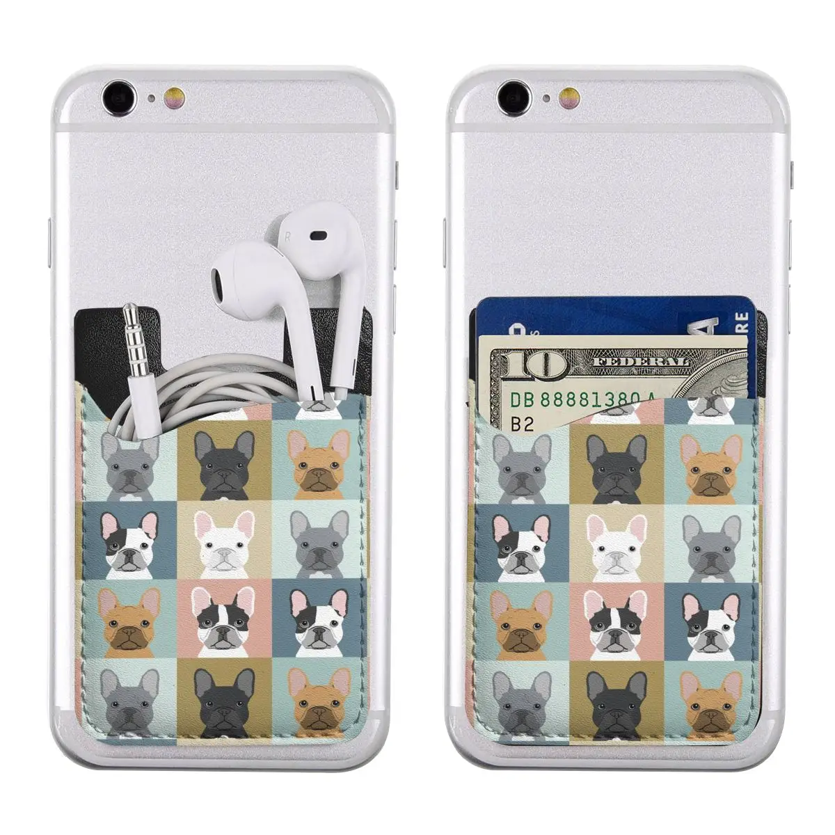 Пользовательские портреты французского бульдога шаблон держатель для карт