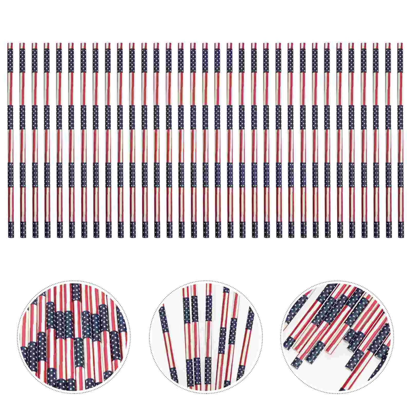

200pcs Disposable Straws Memorial Day Party Drinking Straw Party Supplies