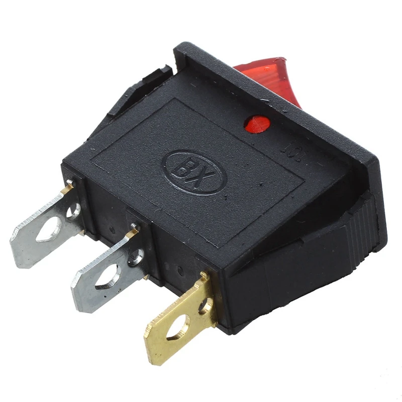 

4X Rocker Switch ON OFF Bright Bipolar 28X10mm 250V 15A 3 Terminals RED