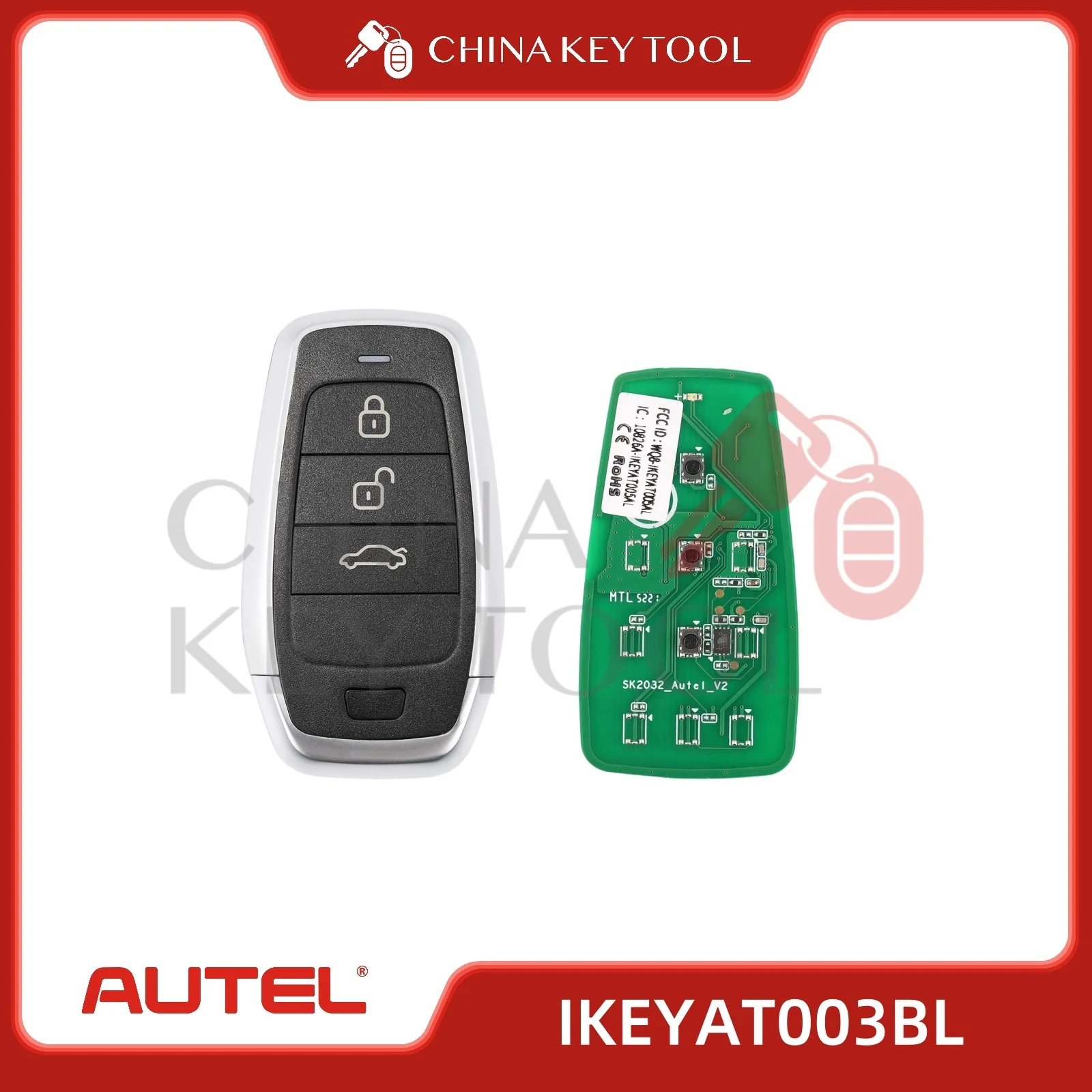 1 шт. Autel IKEY IKEYAT003BL AT003BL независимый универсальный смарт-дистанционный ключ 3 кнопки для смарт-ключа Autel для KM100 IM508 IM608 K