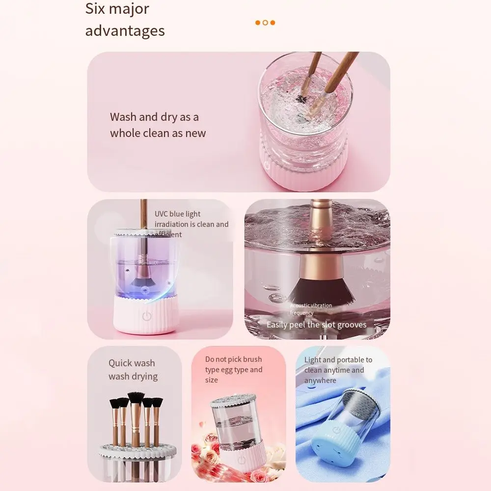 Автоматический электрический очиститель кистей для макияжа 3 в 1 5 В сушилка