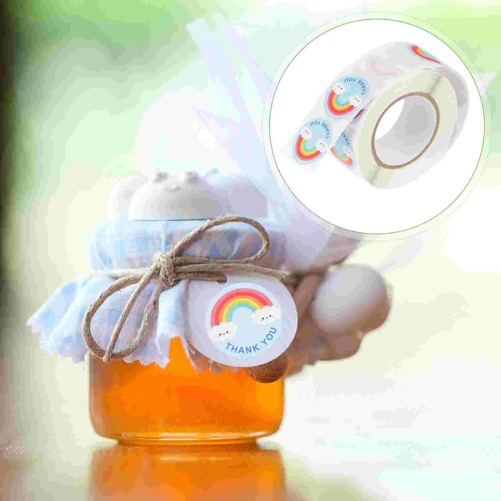 

1 Roll DIY Rainbow Stickers Sealing Stickers for Package Box
