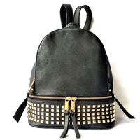 luxury brand ladies rivet backpack fashion lychee leather travel waterproof large capacity storage youth student schoolbag