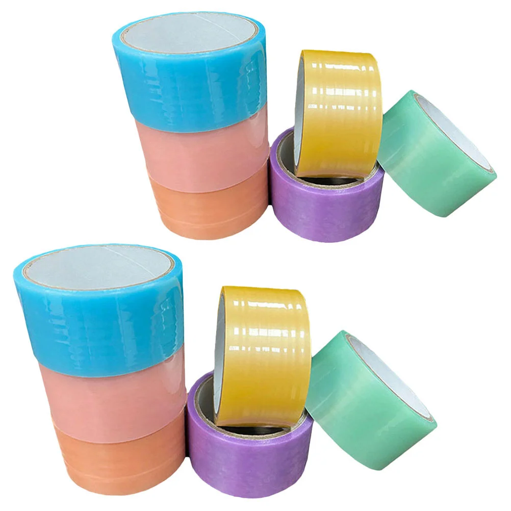 

12 рулонов цветных клейких лент, цветные клейкие игрушки для взрослых, декоративные прозрачные расслабляющие