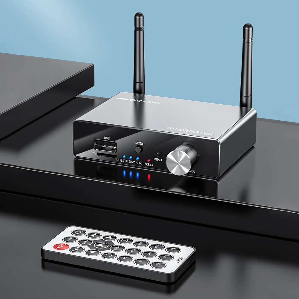 

Digital To Analog Receiver Transmitter Bluetooth-compatible HiFi 3.5 AUX Coaxial Optical Fiber IR Remote Control for Computer TV