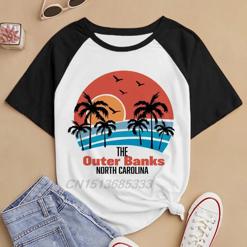 

Мужские Винтажные футболки наружного берега Северной Каролины, хлопковые толстовки с надписью «How You Doin», «атакованная нацией огня», унисекс, Сращенные футболки