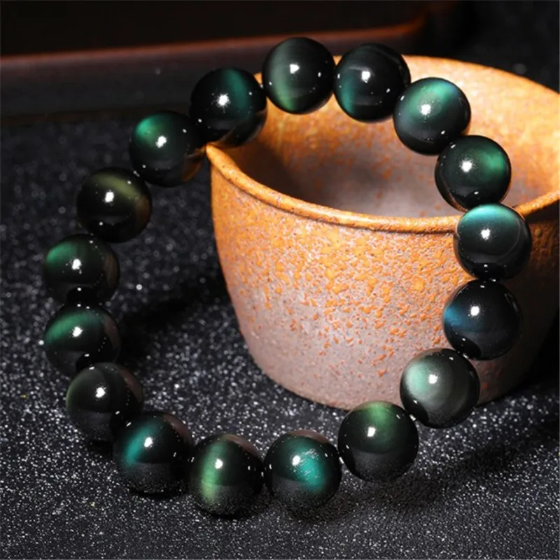 7A+ Fashion Tiger Eye Beads Bracelet Men High Quality Green Natural Stone Charm Bracelets for Women Handmade Casual Jewelry Gift - купить по