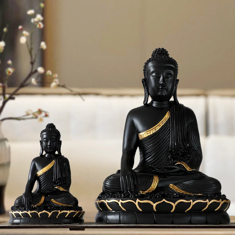 

resin Chinese ornaments Home living room Hall Temples Sakyamuni Tathagata Buddha Zen Buddhism Articles