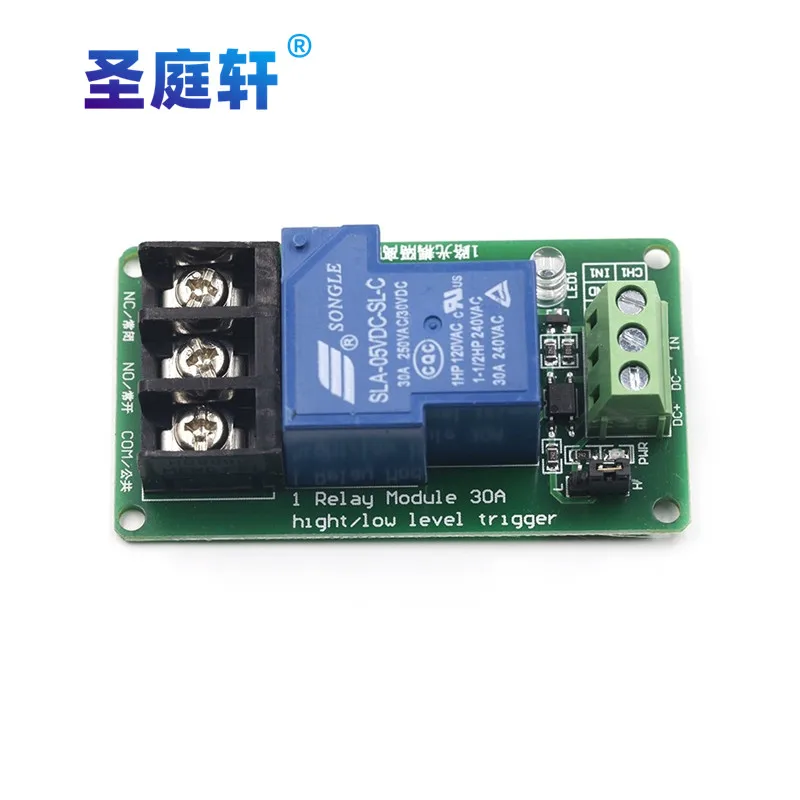 Один 1-канальный релейный модуль 30 А с изоляцией оптрона 5 В 12 24 поддерживает