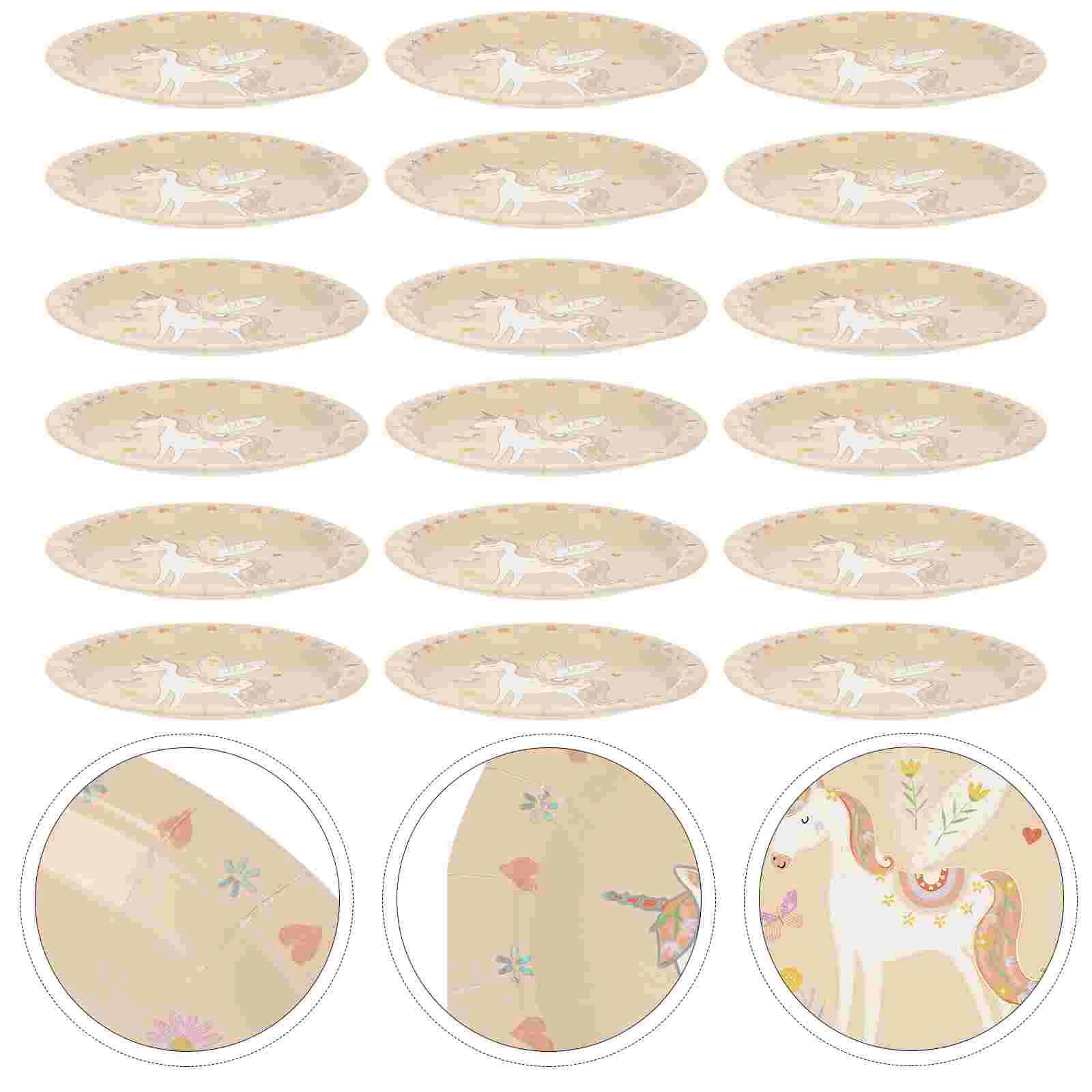 

20 Pcs Party Serving Plates Decorative Paper Plates Festival Disposable Plates