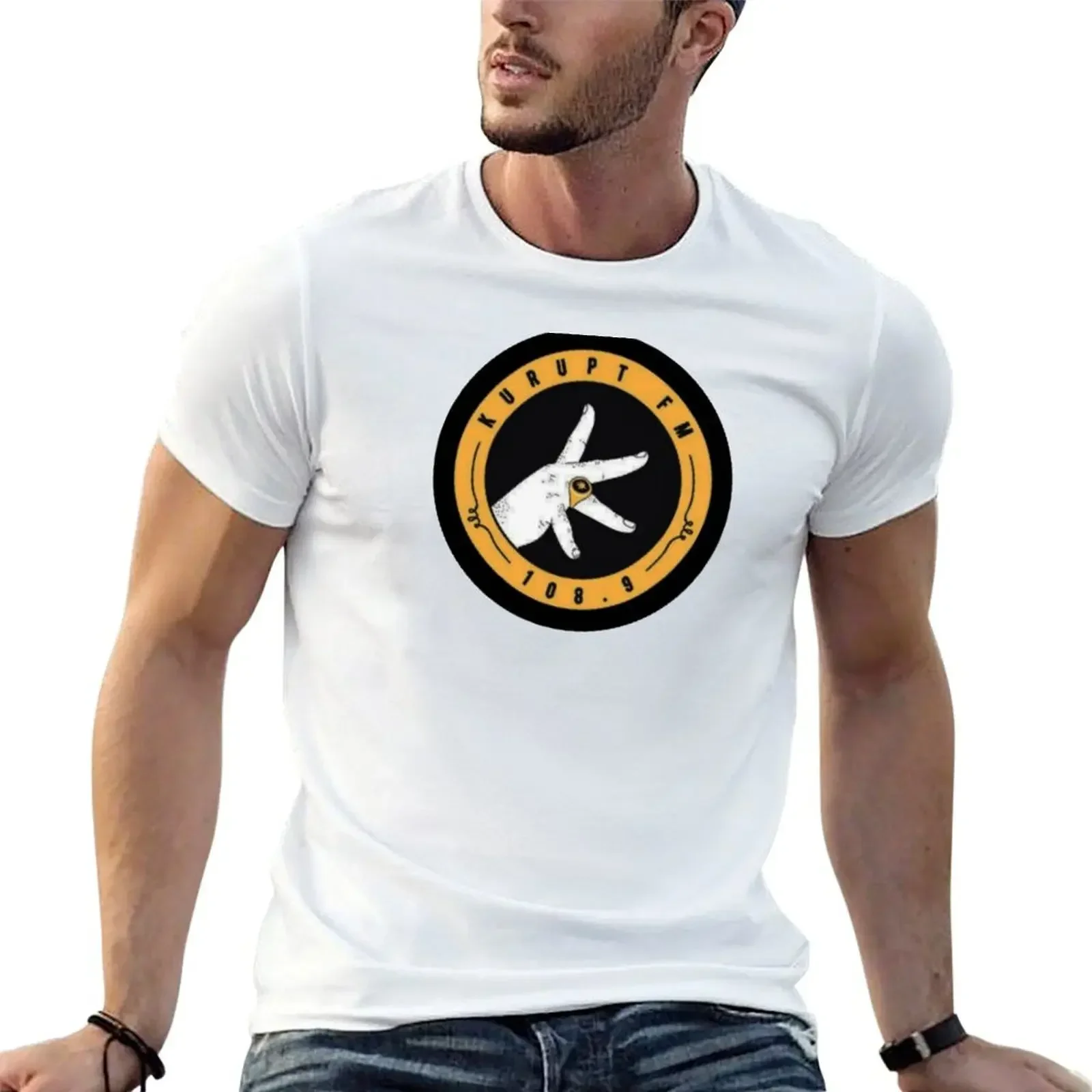 Футболка kurupt FM-дизайн футболки синего цвета с арховыми тамоями создайте свою