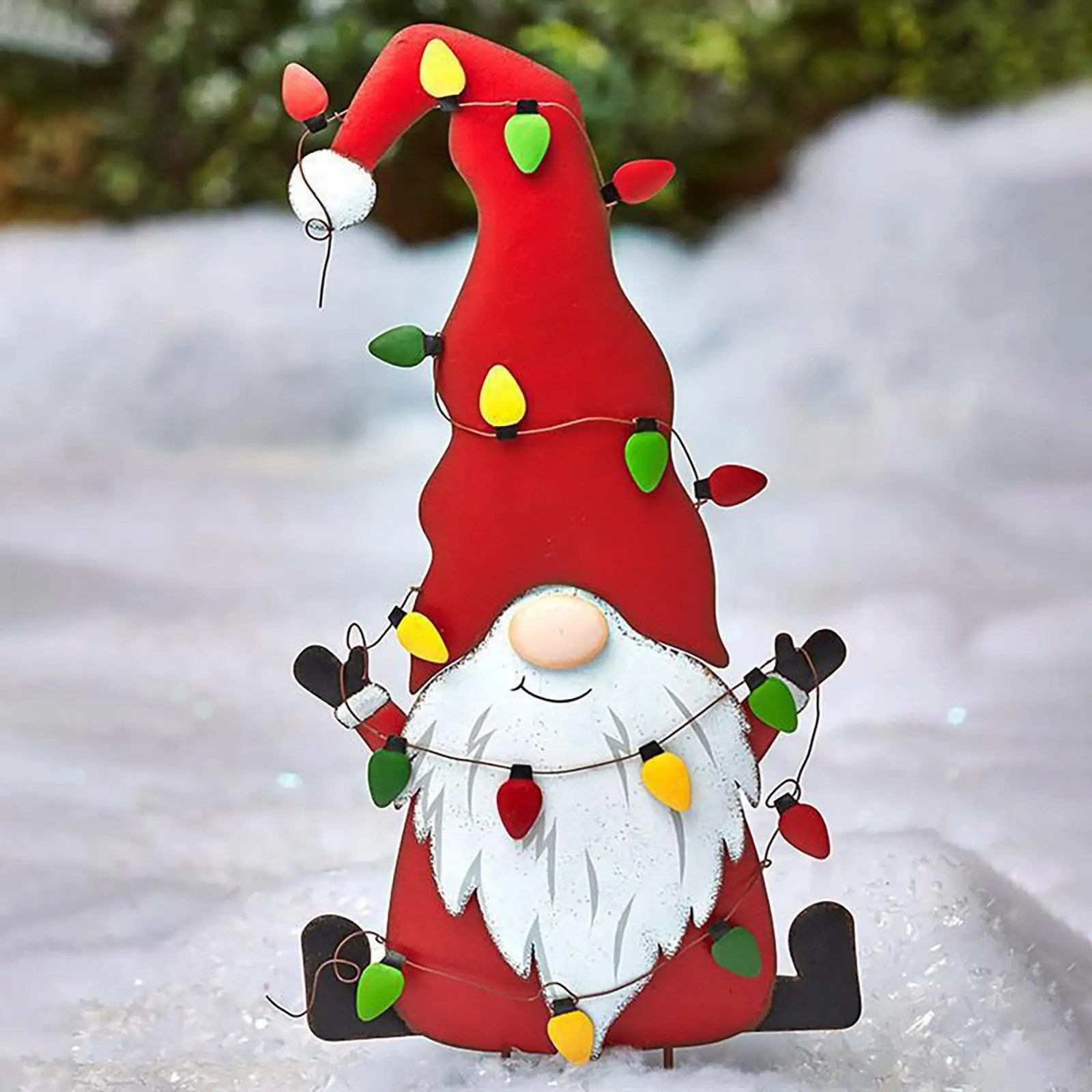 

Рождественский праздничный Садовый Гном-двор, колышка с рождественскими колышками, праздничная фигурка, уличное украшение для газона и сада